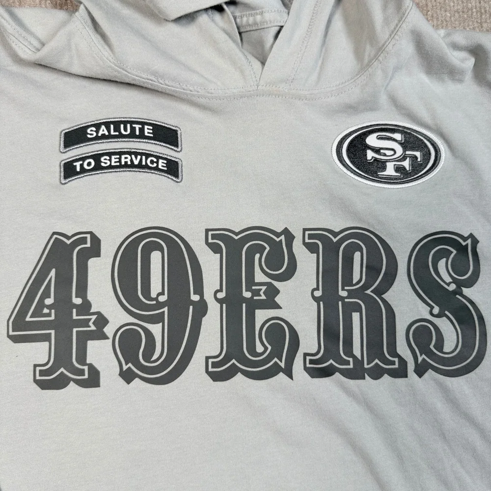 Nike San Francisco 49ers Salute to Service Dri-FIT Hoodie Gray Mens Large